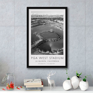 PGA West Stadium Course, Hole #17, Golf Art Print, Floating Frame, Framed Canvas Print Wall Art