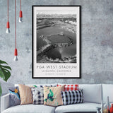PGA West Stadium Course, Hole #17, Golf Art, Gift for him, Framed Art Print Wall Decor