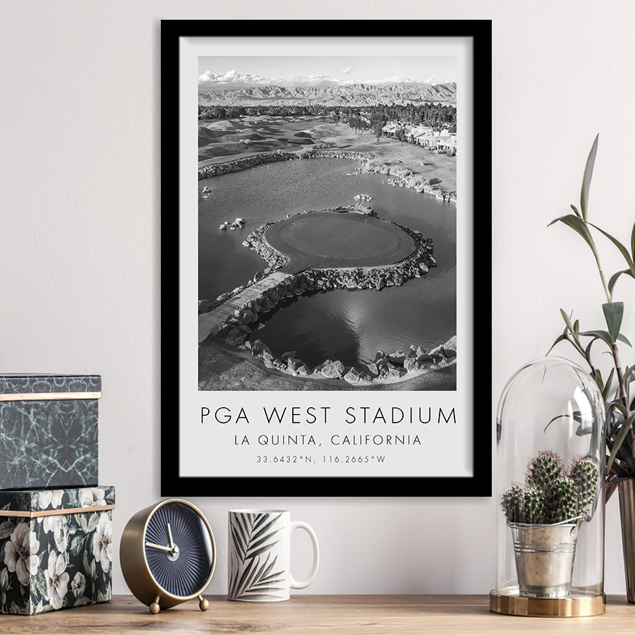 PGA West Stadium Course, Hole #17, Golf Art, Gift for him, Framed Art Print Wall Decor