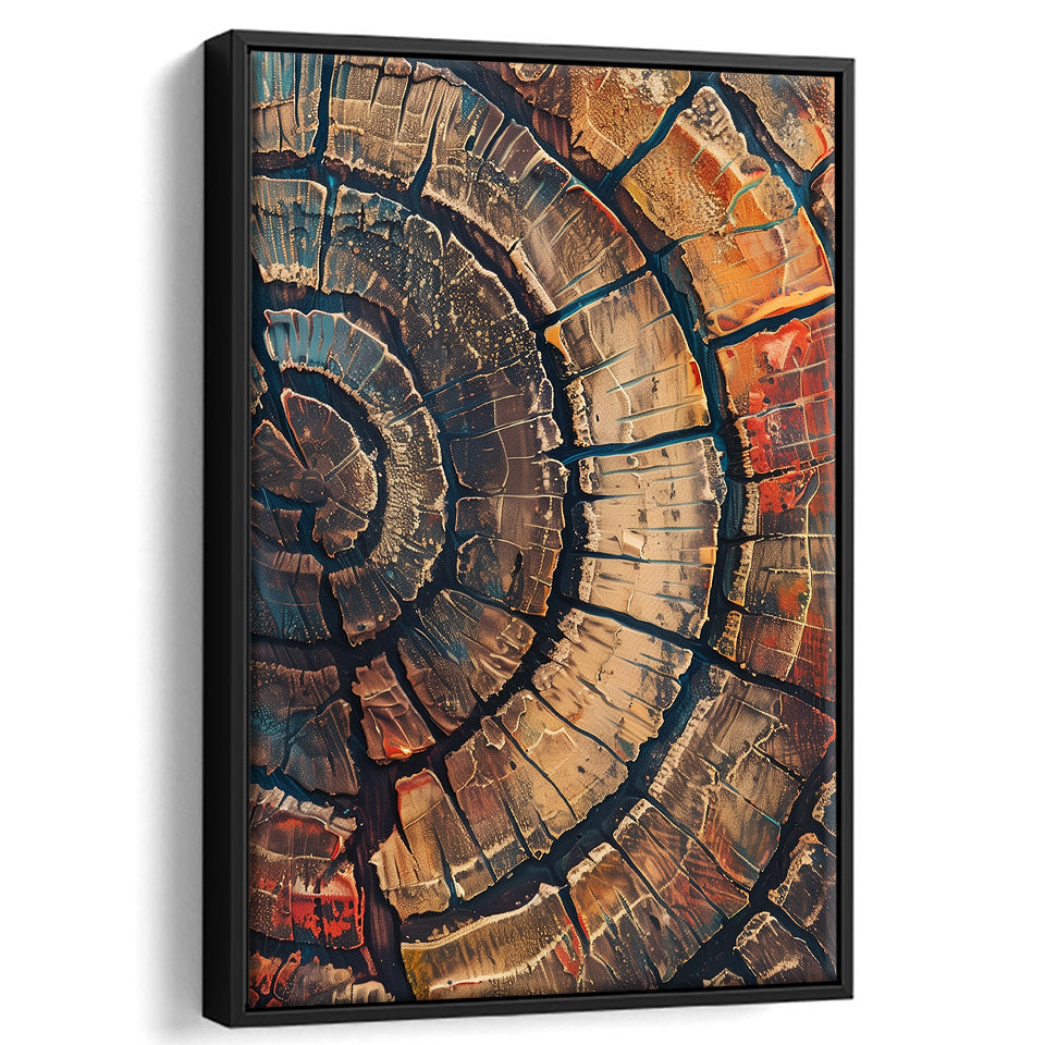 Painting A Close-Up Of An Old Half Of Tree,Framed Canvas Prints Wall Art Decor, Floating Frame