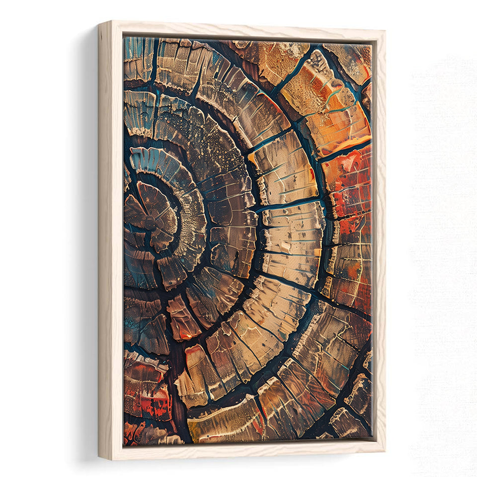 Painting A Close-Up Of An Old Half Of Tree,Framed Canvas Prints Wall Art Decor, Floating Frame