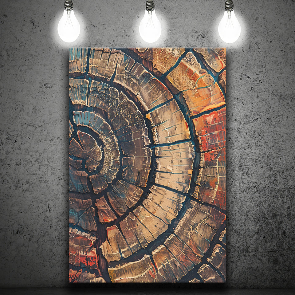 Painting A Close-Up Of An Old Half Of Tree, Canvas Painting, Canvas Print Wall Art Decor