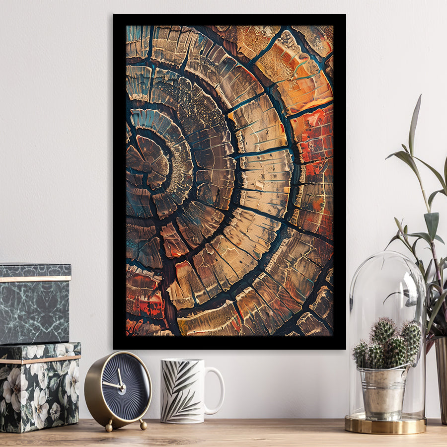 Painting A Close-Up Of An Old Half Of Tree,Framed Art Prints Wall Decor, Picture Framed
