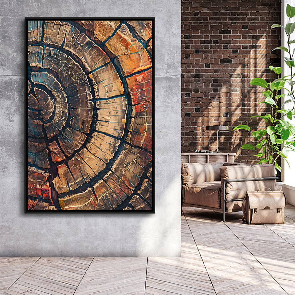Painting A Close-Up Of An Old Half Of Tree,Framed Canvas Prints Wall Art Decor, Floating Frame