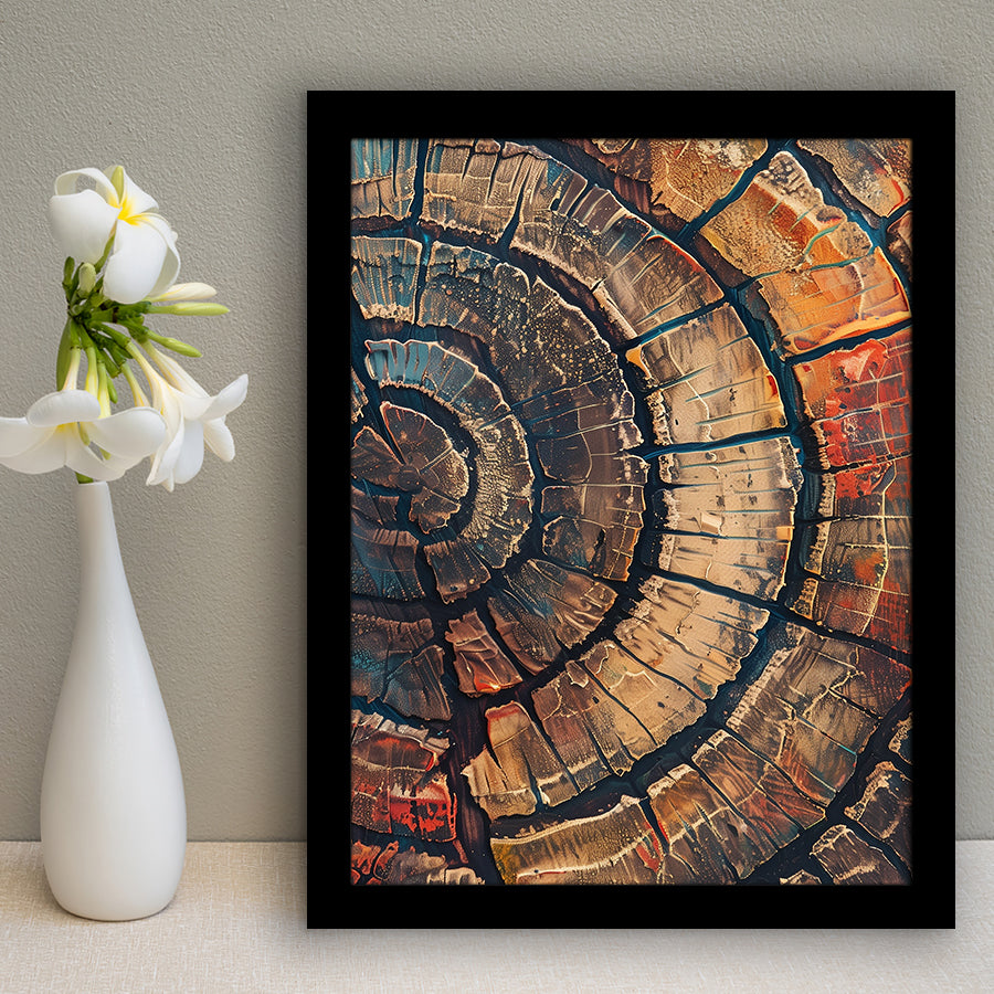 Painting A Close-Up Of An Old Half Of Tree,Framed Art Prints Wall Decor, Picture Framed