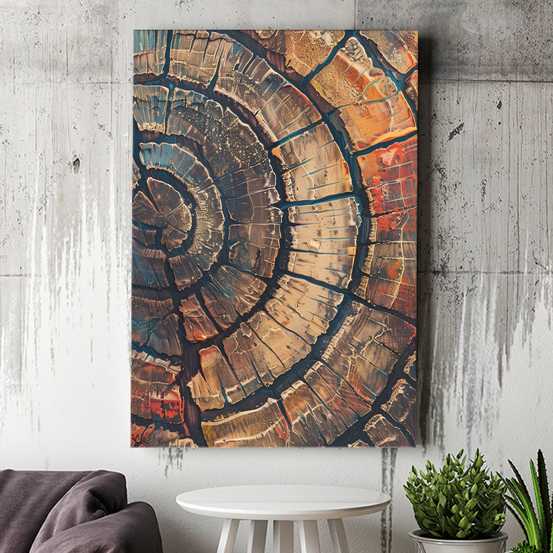 Painting A Close-Up Of An Old Half Of Tree, Canvas Painting, Canvas Print Wall Art Decor