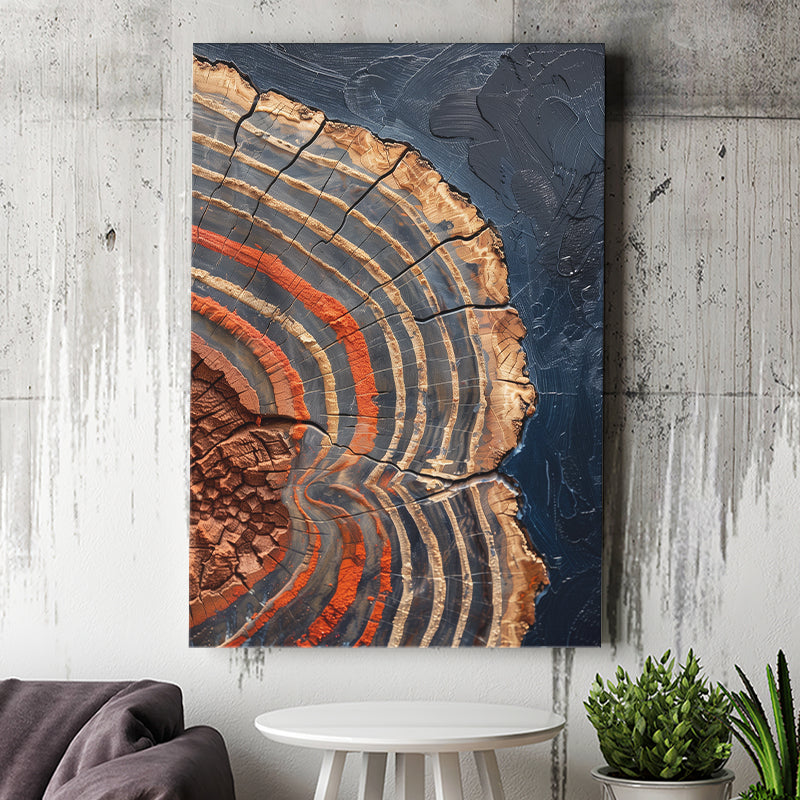 Painting A Close-Up Of An Old Half Of Weathered Tree, Canvas Painting, Canvas Print Wall Art Decor