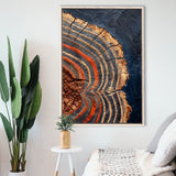 Painting A Close-Up Of An Old Half Of Weathered Tree,Framed Canvas Prints Wall Art Decor, Floating Frame