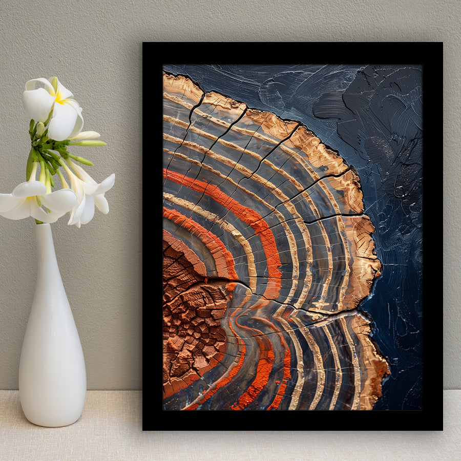 Painting A Close-Up Of An Old Half Of Weathered Tree,Framed Art Prints Wall Decor, Picture Framed
