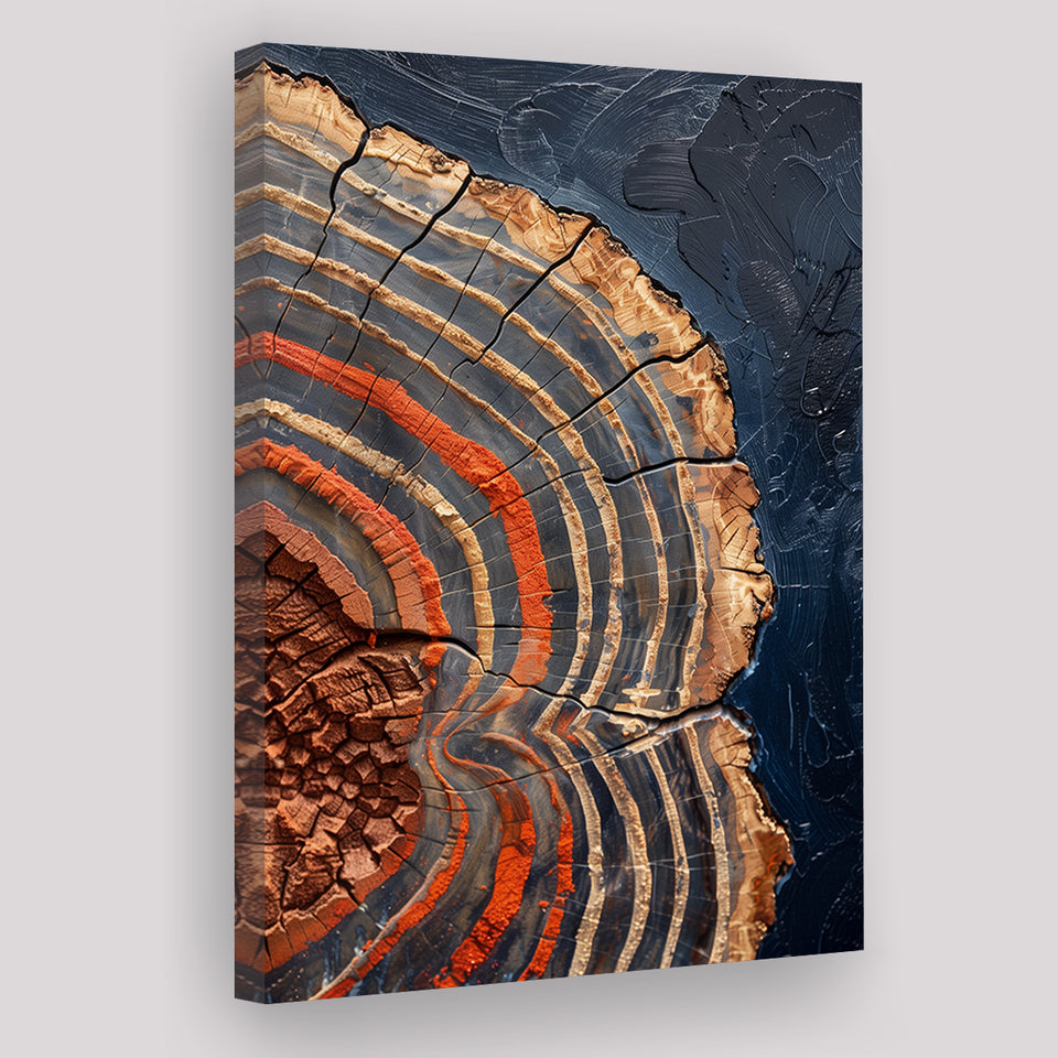 Painting A Close-Up Of An Old Half Of Weathered Tree, Canvas Painting, Canvas Print Wall Art Decor
