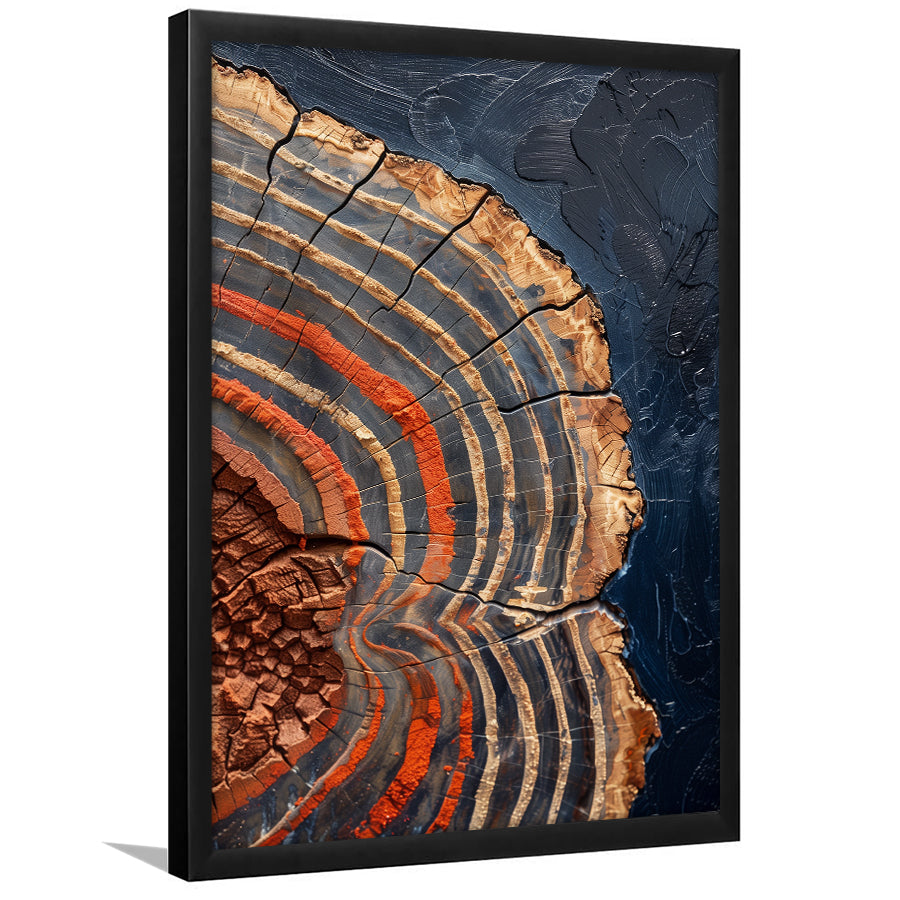 Painting A Close-Up Of An Old Half Of Weathered Tree,Framed Art Prints Wall Decor, Picture Framed