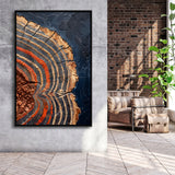 Painting A Close-Up Of An Old Half Of Weathered Tree,Framed Canvas Prints Wall Art Decor, Floating Frame