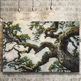 Painting Angle Big Oak Tree Vintage, Canvas Print Wall Art Decor, Landscape Art Print