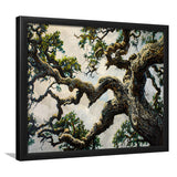 Painting Angle Big Oak Tree Vintage, Framed Art Print Wall Decor, Framed Picture