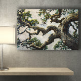 Painting Angle Big Oak Tree Vintage, Canvas Print Wall Art Decor, Landscape Art Print