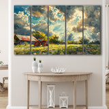 Painting Clouds Over The Backyard And Old Tractor, Extra Large Canvas, Canvas Print Wall Art Decor