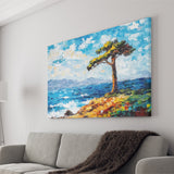 Painting Cypress Tree, Pebble Beach, California, Golf Art Print, Gift for him, Canvas Prints Wall Art