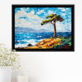 Painting Cypress Tree, Pebble Beach, California, Golf Art Print, Gift for him, Framed Canvas Prints Wall Art