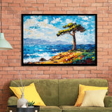Painting Cypress Tree, Pebble Beach, California, Golf Art, Gift for him, Framed Art Prints Wall Decor