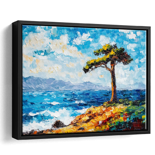 Painting Cypress Tree, Pebble Beach, California, Golf Art Print, Gift for him, Framed Canvas Prints Wall Art