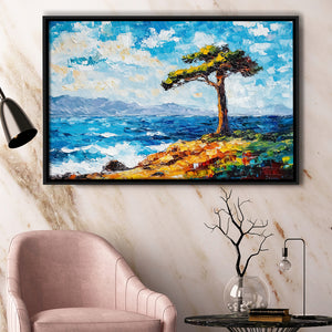 Painting Cypress Tree, Pebble Beach, California, Golf Art Print, Gift for him, Framed Canvas Prints Wall Art