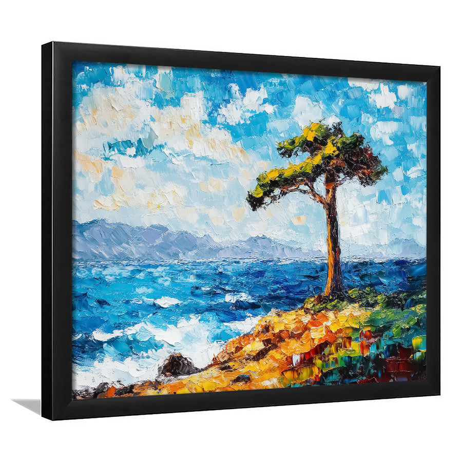 Painting Cypress Tree, Pebble Beach, California, Golf Art, Gift for him, Framed Art Prints Wall Decor