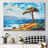 Painting Cypress Tree, Pebble Beach, California, Golf Art Print, Gift for him, Canvas Prints Wall Art