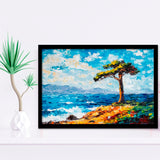 Painting Cypress Tree, Pebble Beach, California, Golf Art, Gift for him, Framed Art Prints Wall Decor
