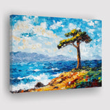 Painting Cypress Tree, Pebble Beach, California, Golf Art Print, Gift for him, Canvas Prints Wall Art