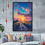 Painting Pastel Clouds Over The Backyard, Framed Art Prints Wall Art Decor, Framed Picture Print