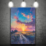 Painting Pastel Clouds Over The Backyard, Canvas Prints Wall Art Decor, Painting Canvas