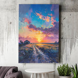 Painting Pastel Clouds Over The Backyard, Canvas Prints Wall Art Decor, Painting Canvas