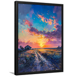 Painting Pastel Clouds Over The Backyard, Framed Art Prints Wall Art Decor, Framed Picture Print