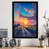 Painting Pastel Clouds Over The Backyard, Framed Art Prints Wall Art Decor, Framed Picture Print