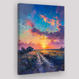 Painting Pastel Clouds Over The Backyard, Canvas Prints Wall Art Decor, Painting Canvas