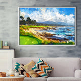 Painting Pebble Beach Golf Links Arrowhead Point, Golf Art Print, Gift for him, Framed Canvas Prints Wall Art