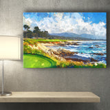 Painting Pebble Beach Golf Links Arrowhead Point, Golf Art Print, Gift for him, Canvas Prints Wall Art