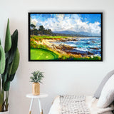 Painting Pebble Beach Golf Links Arrowhead Point, Golf Art Print, Gift for him, Framed Canvas Prints Wall Art