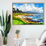 Painting Pebble Beach Golf Links Arrowhead Point, Golf Art Print, Gift for him, Framed Canvas Prints Wall Art