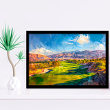 Painting Shadow Creek Golf Club Hole 18, Golf Art, Gift for him, Framed Art Prints Wall Decor