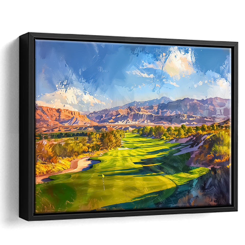 Painting Shadow Creek Golf Club Hole 18, Golf Art Print, Gift for him, Framed Canvas Prints Wall Art