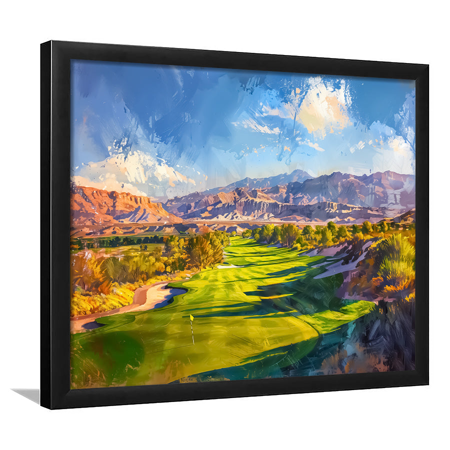 Painting Shadow Creek Golf Club Hole 18, Golf Art, Gift for him, Framed Art Prints Wall Decor