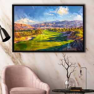 Painting Shadow Creek Golf Club Hole 18, Golf Art Print, Gift for him, Framed Canvas Prints Wall Art