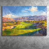 Painting Shadow Creek Golf Club Hole 18, Golf Art Print, Gift for him, Canvas Prints Wall Art