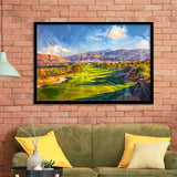 Painting Shadow Creek Golf Club Hole 18, Golf Art, Gift for him, Framed Art Prints Wall Decor