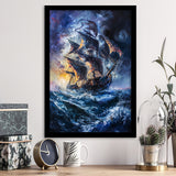 Painting The Pirate Ship Over Sea Dark Academia,Framed Art Prints Wall Decor, Picture Framed