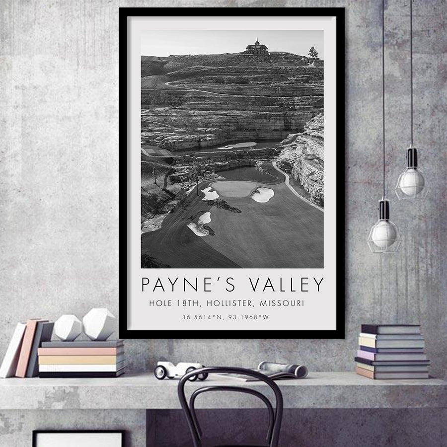 Payne's Valley, Hole 18th, Missouri, Golf Art, Gift for him, Framed Art Print Wall Decor