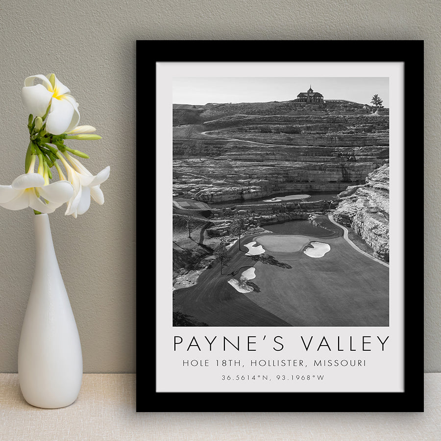 Payne's Valley, Hole 18th, Missouri, Golf Art, Gift for him, Framed Art Print Wall Decor