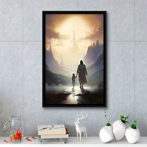 Peaceful Walk At The Lds Temple, Framed Canvas Painting, Framed Canvas Prints Wall Art Decor