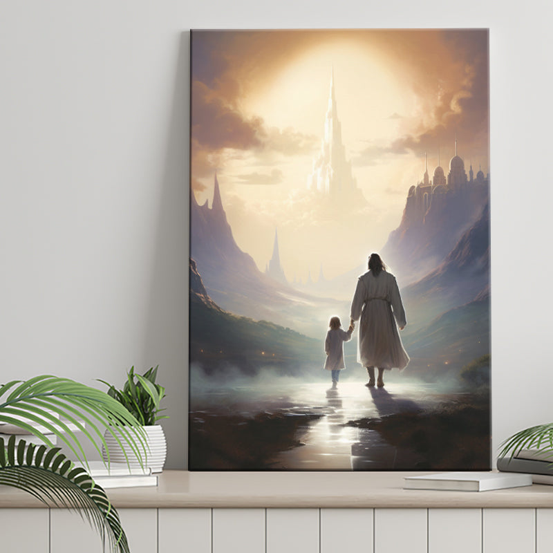 Peaceful Walk At The Lds Temple, Canvas Painting, Canvas Prints Wall Art Decor